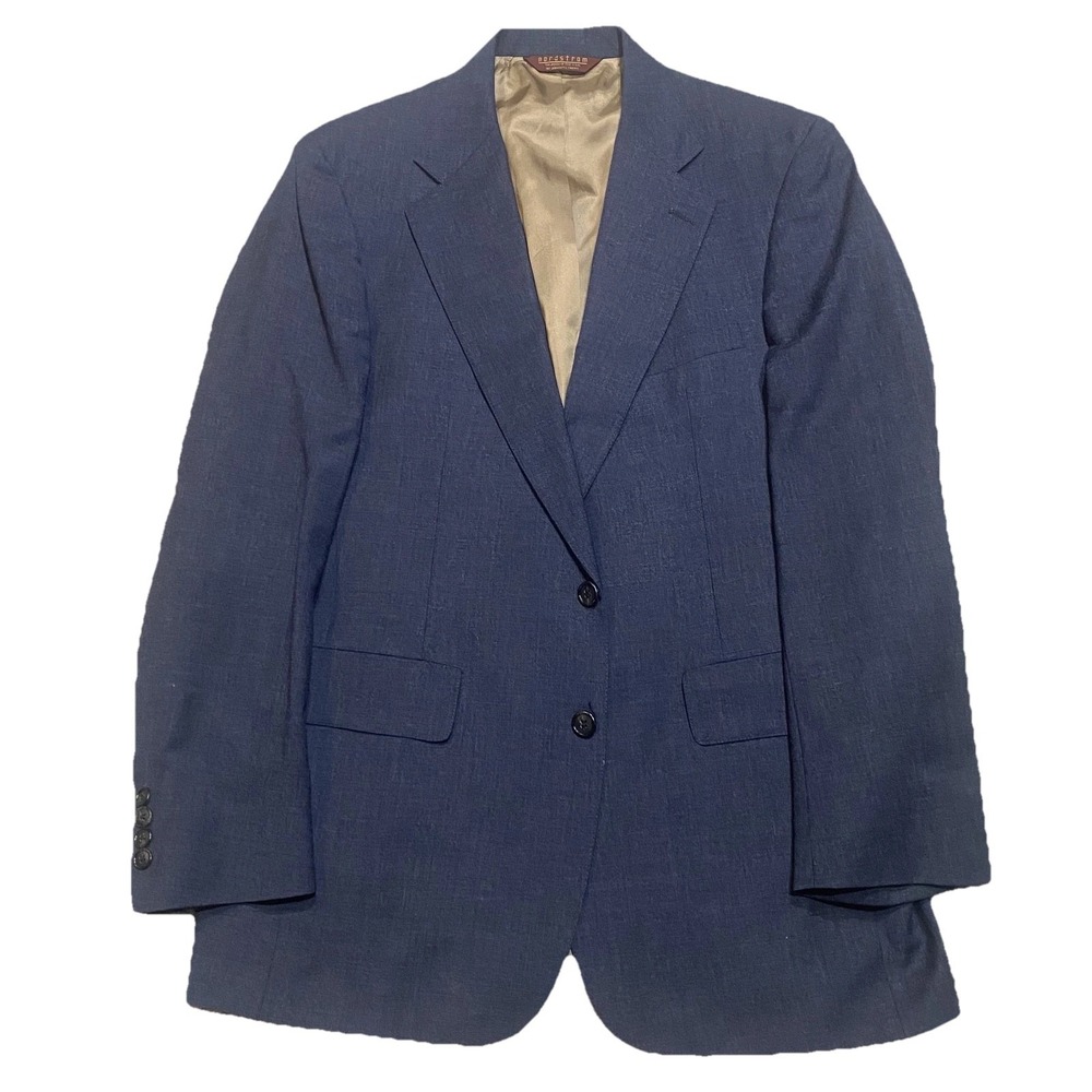 Vintage Nordstrom Mens Wool Blazer 40R Gray Sport Coat USA Made Old Money Preppy